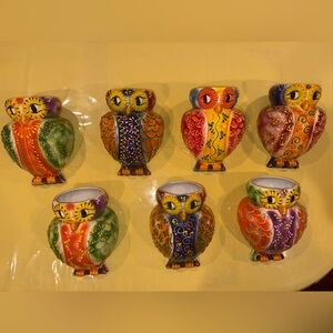 Colorful Owl Figurine Set